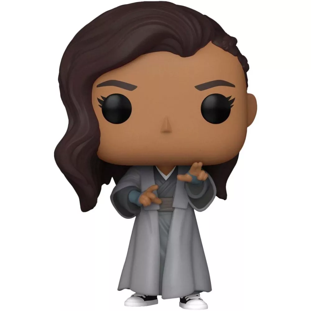 Figurine Funko Pop America Chavez (n°1031), robe grise, geste des mains formant une étoile