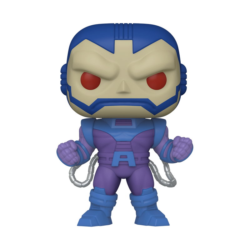 Figurine Funko Pop Apocalypse (n°1591), armure bleue et violette, yeux rouges
