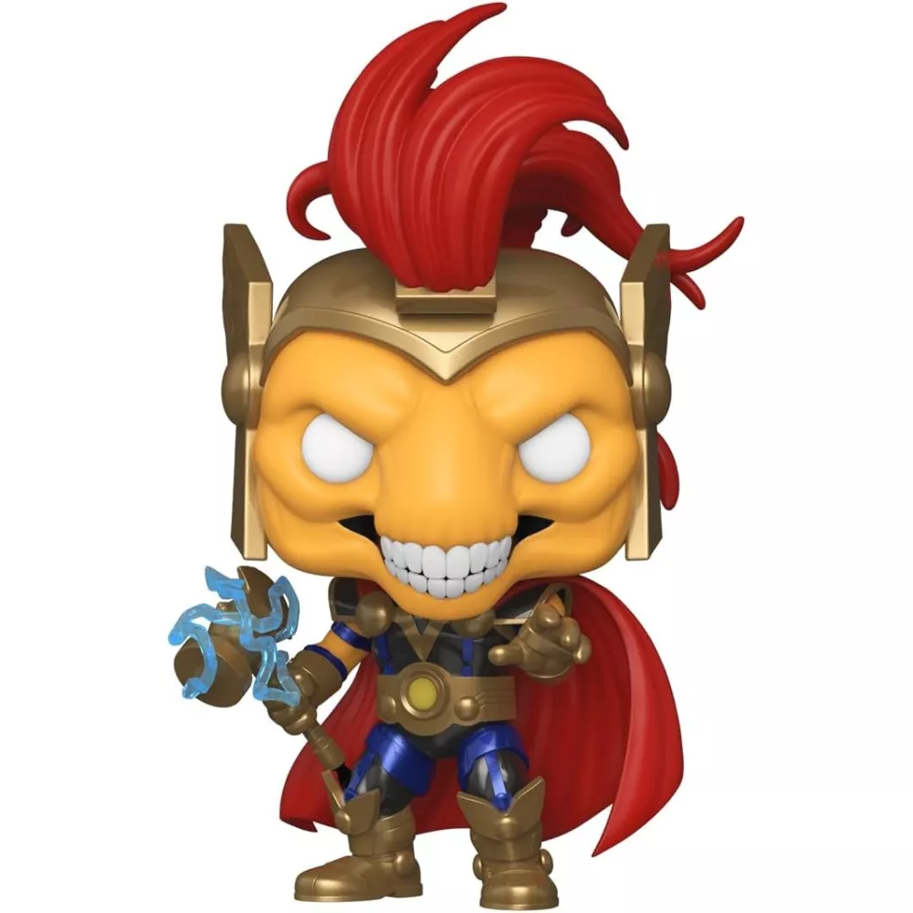 Figurine Funko Pop Beta Ray Bill (n°1291), visage équin, crinière rouge, casque doré, marteau électrifié en main