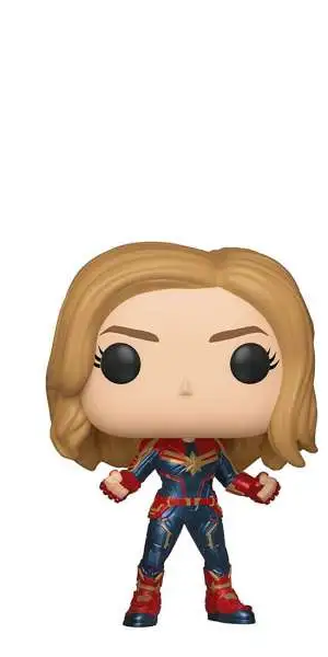 Figurine Funko Pop Captain Marvel (n°425), combinaison bleue et rouge, poings gantés fermés