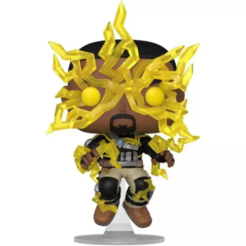 Figurine Funko Pop Electro (n°1164), décharges électriques jaunes autour de la tête et des poings