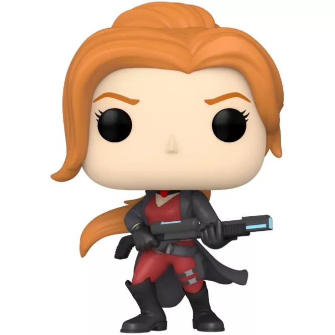 Figurine Funko Pop Elsa Bloodstone (n°1028), cheveux roux, tenue sombre et rouge, fusil à pompe en main