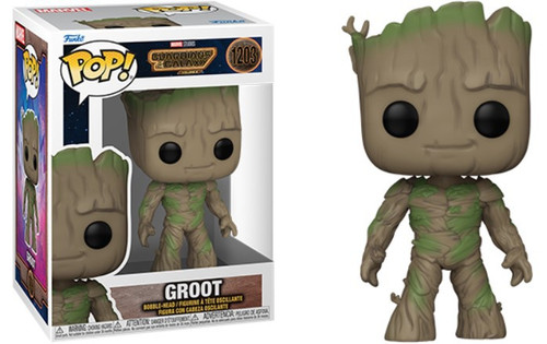 Figurine Funko Pop Groot (n°1203), silhouette en écorce et mousse, forme adolescente