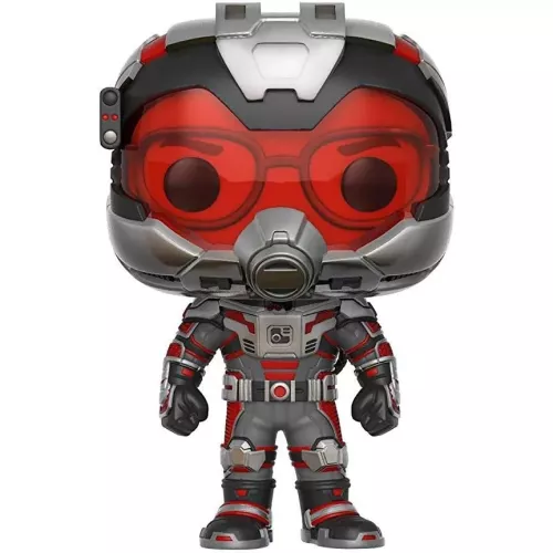 Figurine Funko Pop Hank Pym (n°343), casque rouge et gris à visière, costume technologique