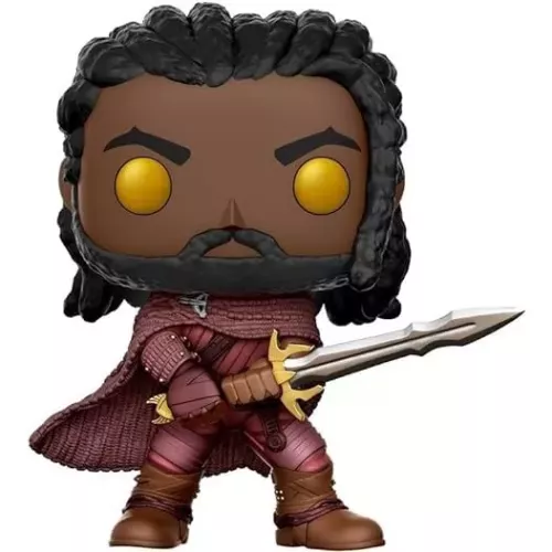 Figurine Funko Pop Heimdall (n°245), dreadlocks, yeux dorés, épée en main