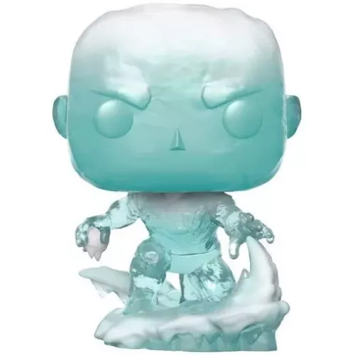 Figurine Funko Pop Iceman (n°504), corps translucide de glace bleu-vert