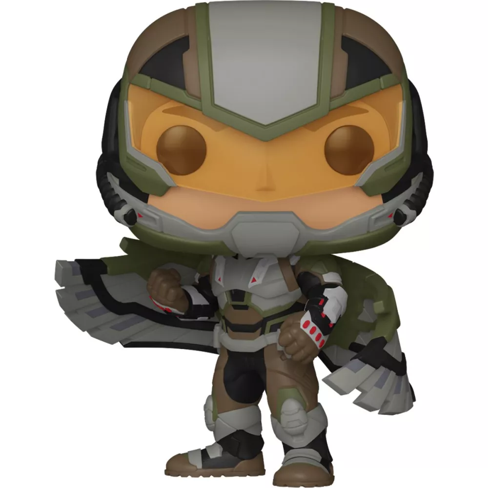 Figurine Funko Pop Joaquin Torres/Falcon (n°1365), costume vert olive et gris, ailes déployées