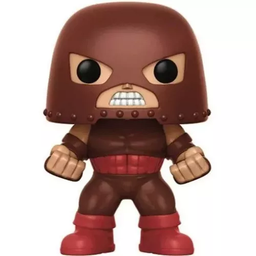 Figurine Funko Pop Juggernaut (n°196), casque brun à crête rivetée, poings serrés, ceinture et bottes rouges