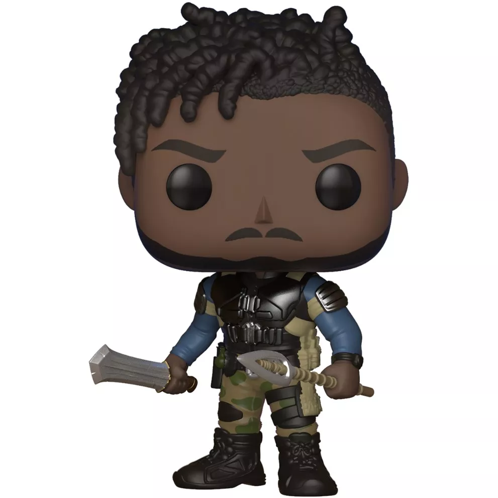 Figurine Funko Pop Killmonger (n°278), tenue tactique militaire, lame et crochet de combat en main