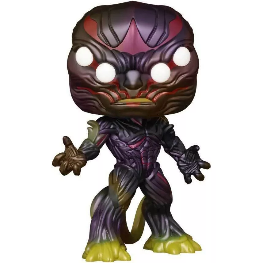 Figurine Funko Pop Kro (n°737), créature reptilienne violette et brune, quatre yeux blancs lumineux