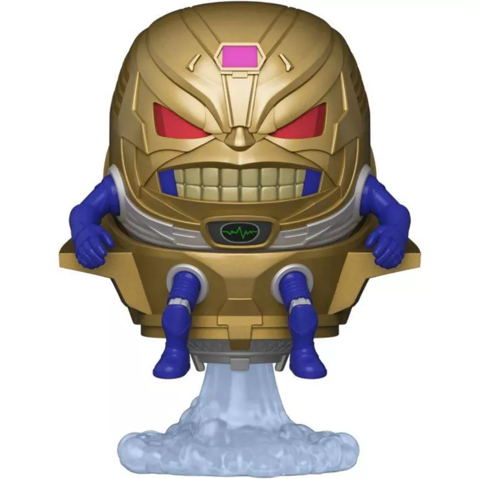 Figurine Funko Pop M.O.D.O.K. (n°1140), tête dorée géante, bras mécaniques bleus, propulseurs à la base