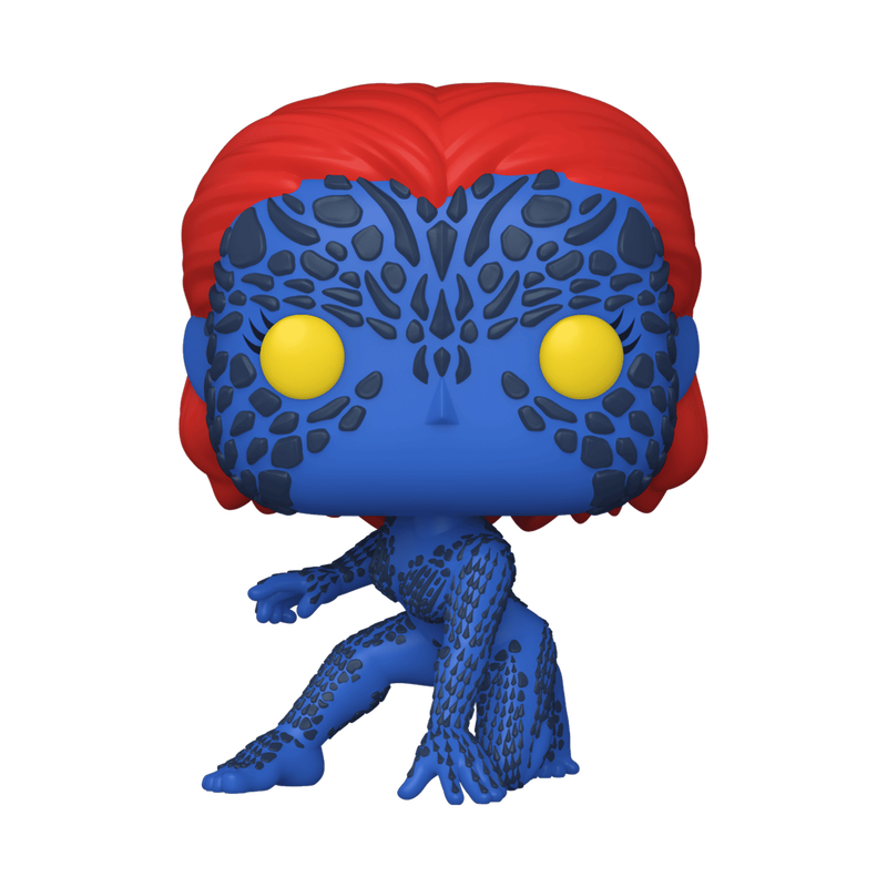 Figurine Funko Pop Mystique (n°638), peau écailleuse bleue, cheveux rouges