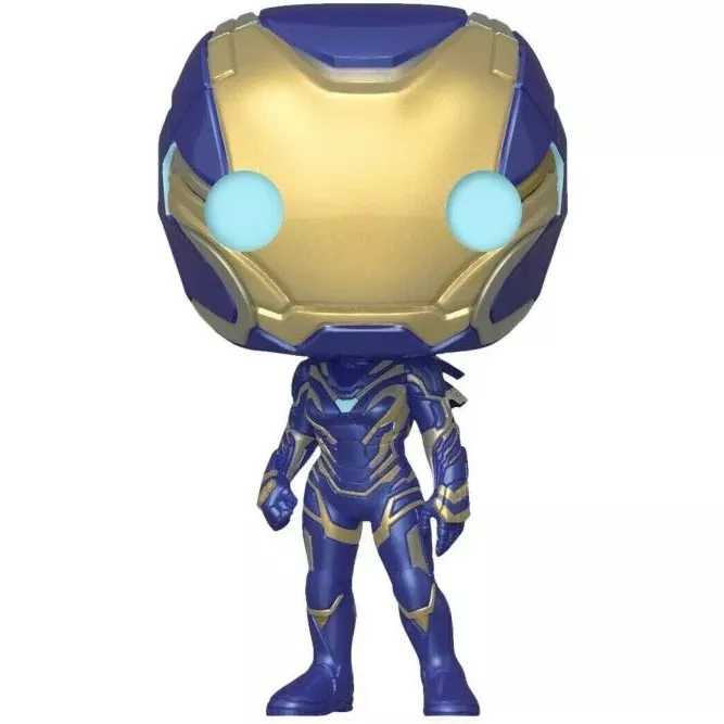 Figurine Funko Pop Rescue (n°480), casque intégral bleu et or, yeux lumineux bleu clair