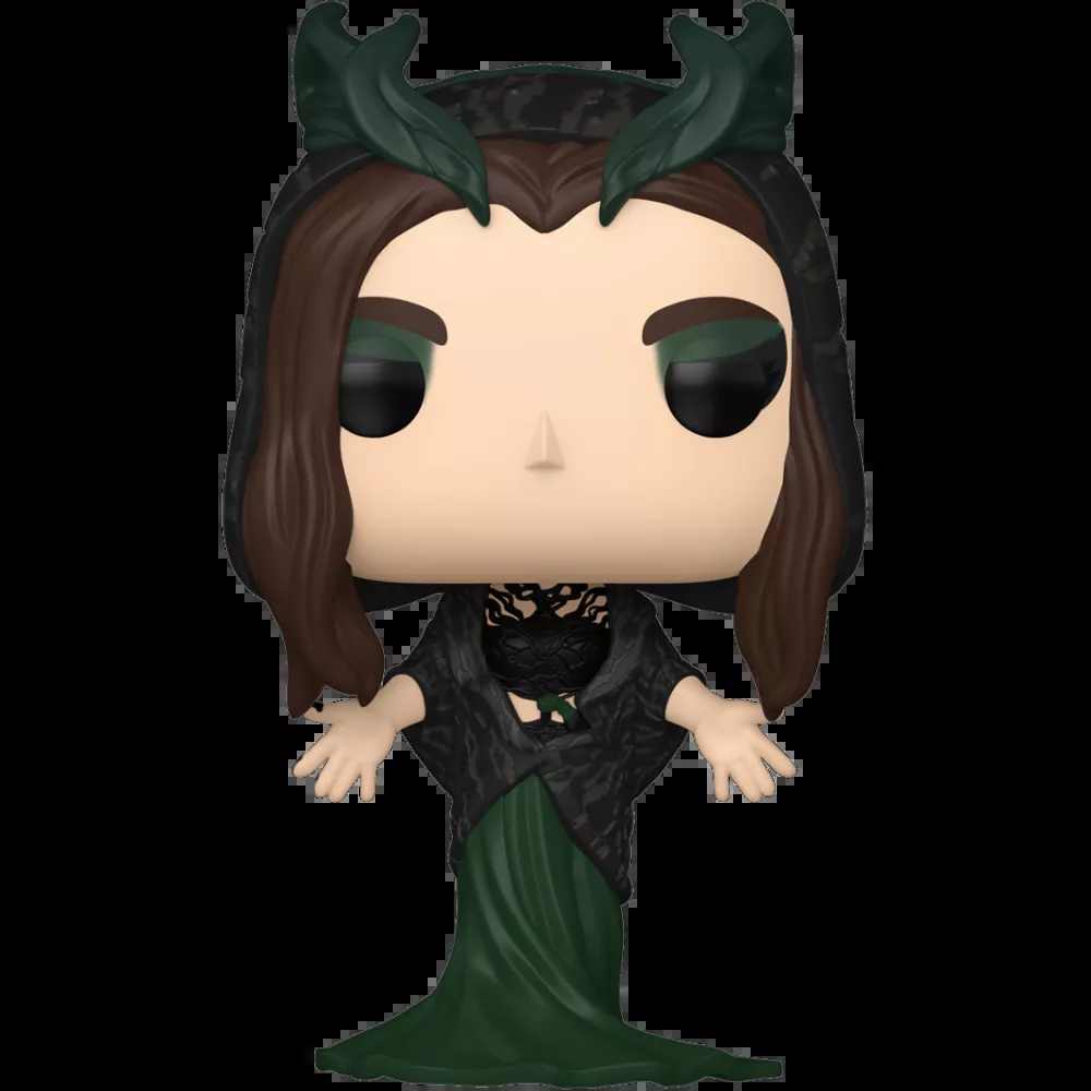 Figurine Funko Pop Rio Vidal (n°1472), robe sombre, coiffe cornue verte et noire