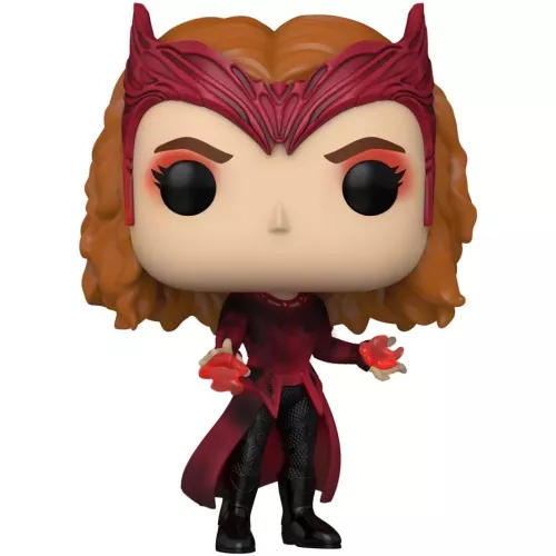 Figurine Funko Pop Scarlet Witch (n°1007), coiffe rouge en pointes, robe bordeaux, mains incandescentes