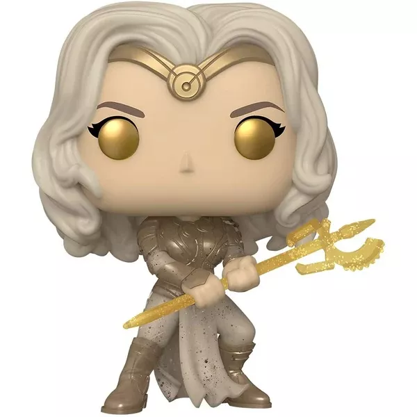 Figurine Funko Pop Thena (n°729), cheveux blancs, armure dorée et argentée, trident en main