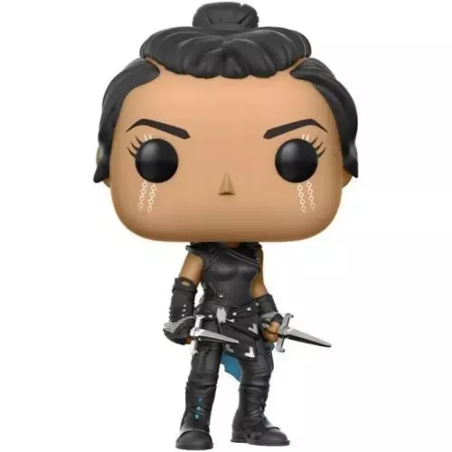 Figurine Funko Pop Valkyrie (n°244), chignon tressé, deux épées courtes en main