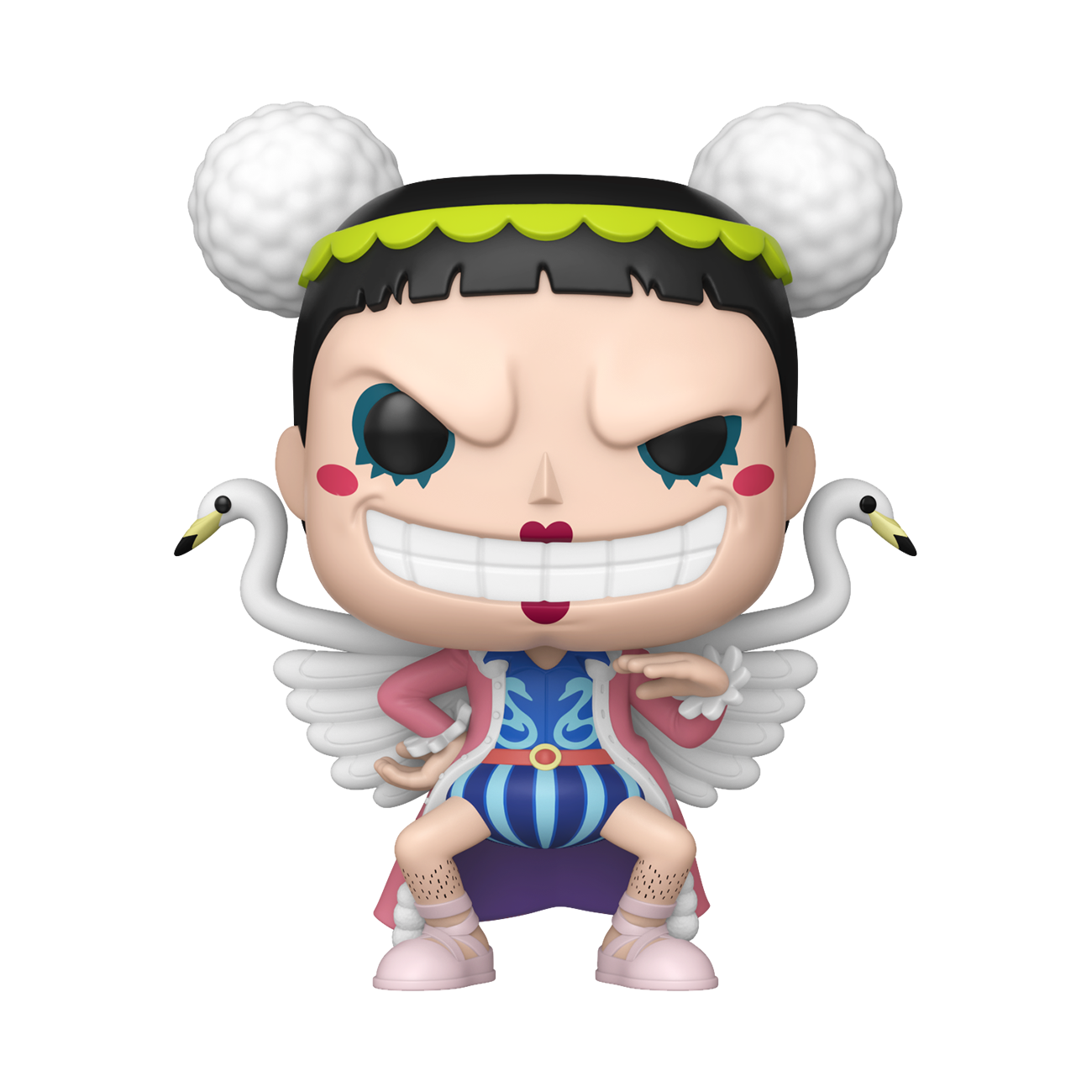 Figurine Funko Pop Bon Clay (n°2235), couettes en forme d'ailes de cygne, tenue rose et bleue