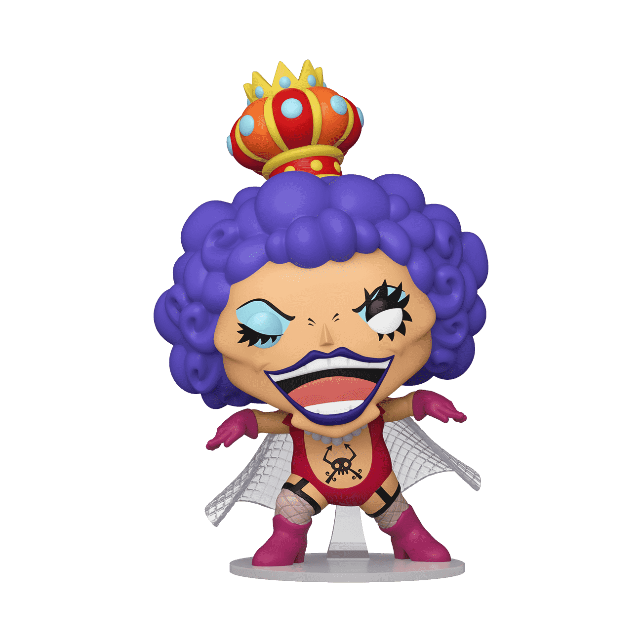 Figurine Funko Pop Emporio Ivankov (n°1906), afro violet, couronne, tenue rouge