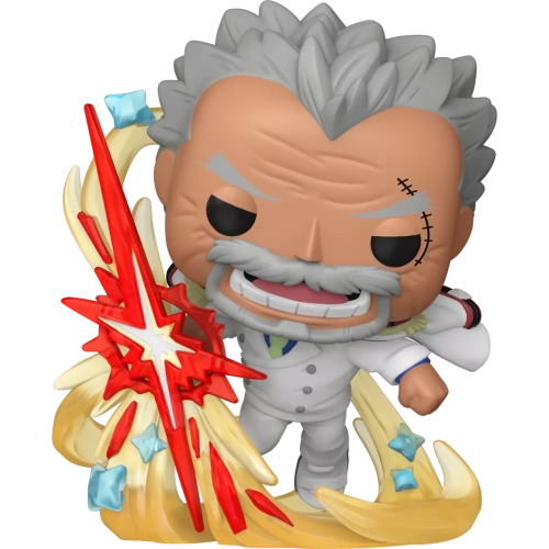 Figurine Funko Pop Monkey D. Garp (Galaxy Impact) (n°2172), cheveux gris, poing entouré d'une explosion rouge