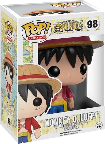 Figurine Funko Pop Monkey D. Luffy (n°98), design classique poings serrés, équipage du Chapeau de Paille