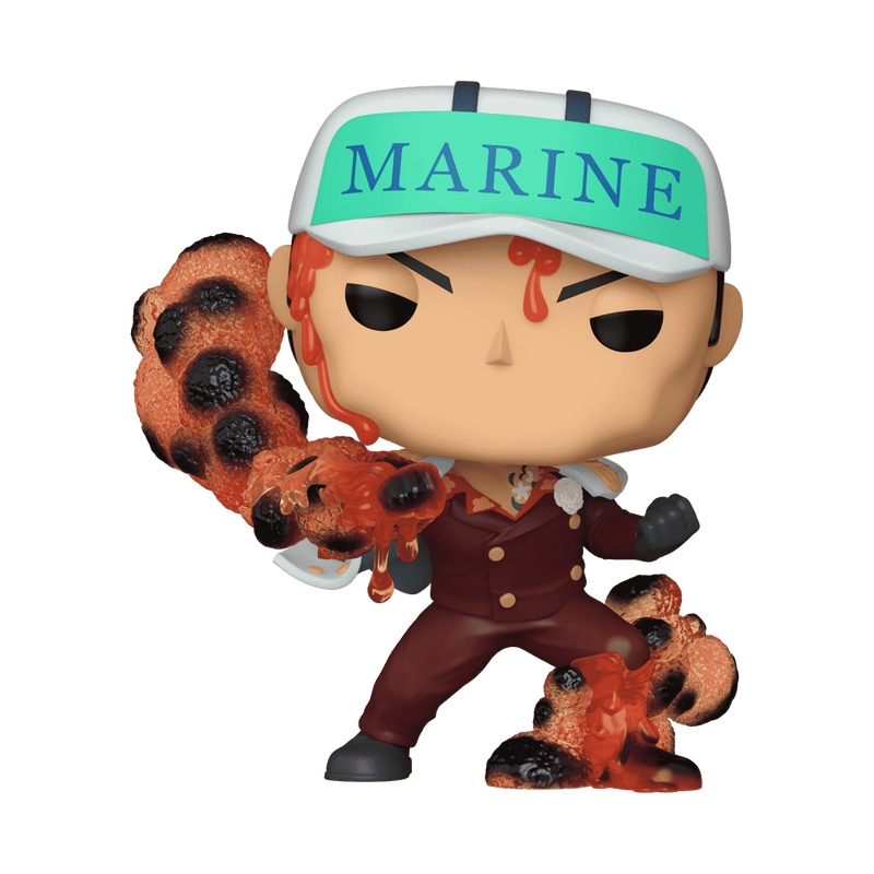 Figurine Funko Pop Sakazuki / Akainu (n°1913), casquette Marine et bras de magma
